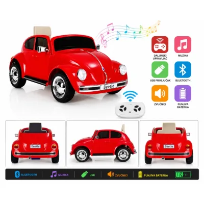 Električni automobil VW Beetle JE1818 – Crvena