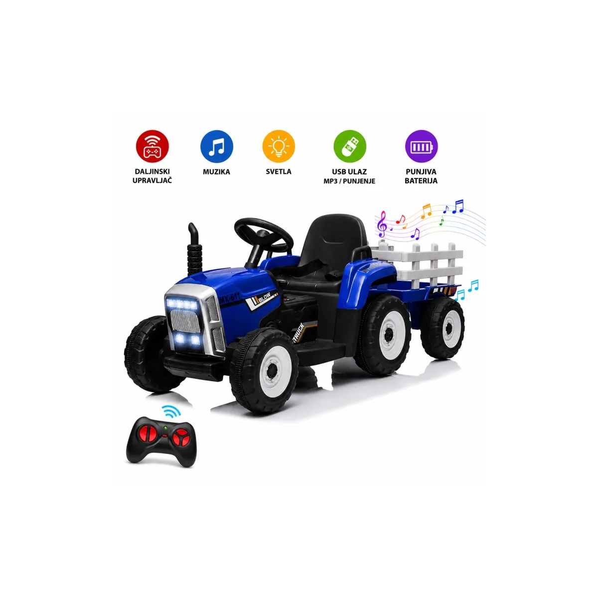 Električni traktor Tract XMX611 – Plava
