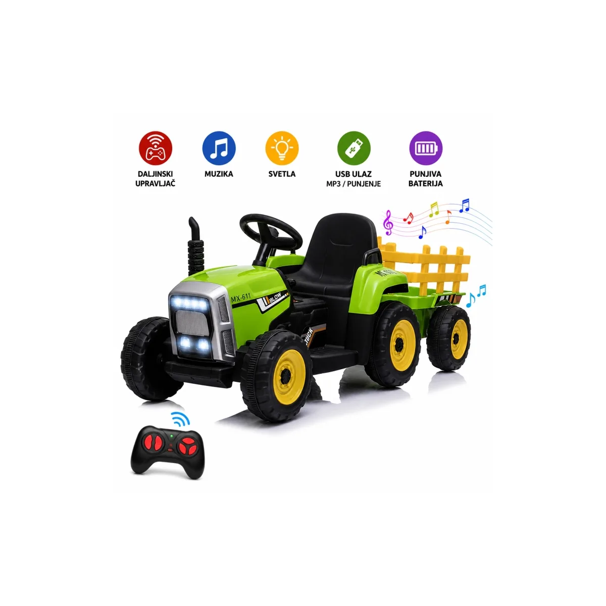 Električni traktor Tract XMX611 – Zelena